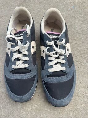 Saucony Jazz Low Pro Black, White, Gray, Purple Retro Sneakers Women’s US 8/EUR